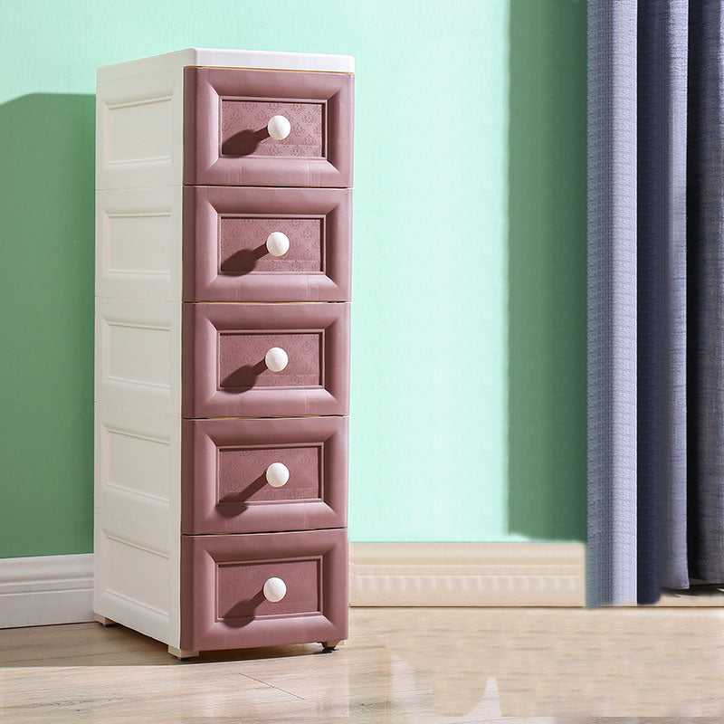 Scandinavian Baby Dresser Plastic Vertical Nursery Dresser with Drawers for Bedroom