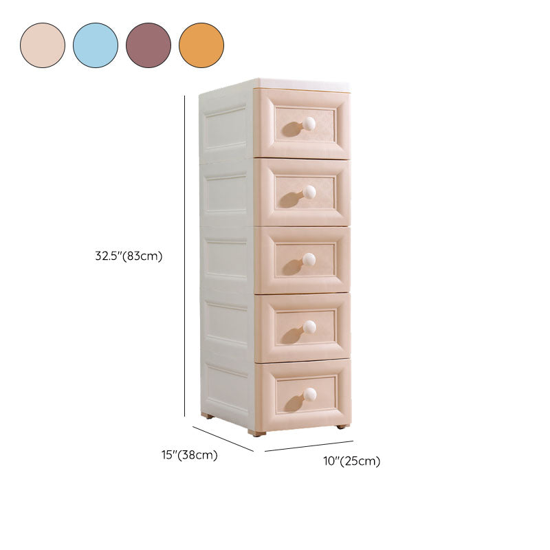 Scandinavian Baby Dresser Plastic Vertical Nursery Dresser with Drawers for Bedroom