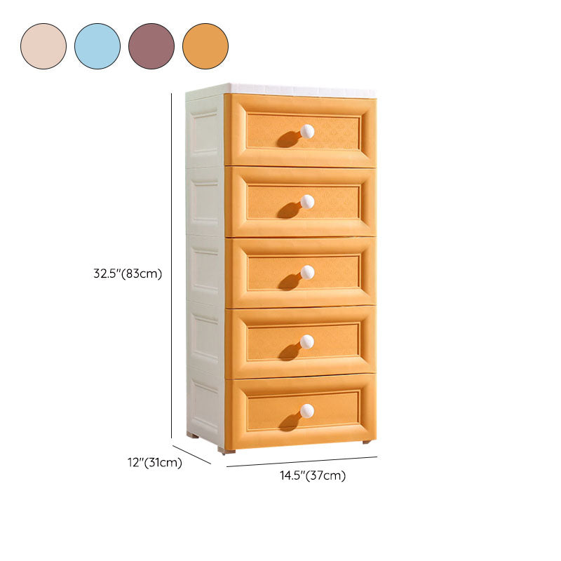 Scandinavian Baby Dresser Plastic Vertical Nursery Dresser with Drawers for Bedroom