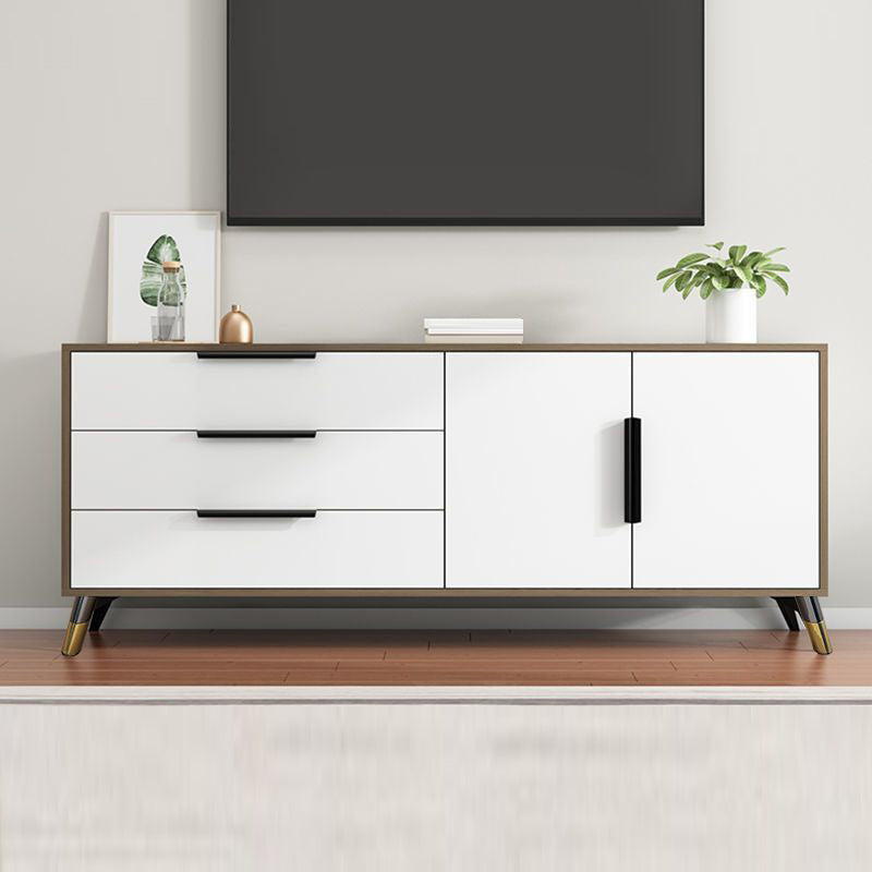 Scandinavian TV Console Wooden TV Media Console with 3 Drawers