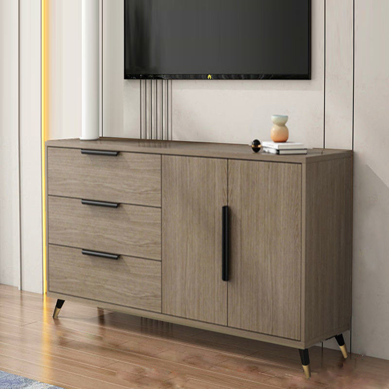 Scandinavian TV Console Wooden TV Media Console with 3 Drawers