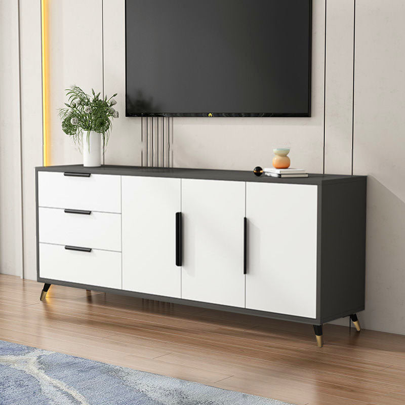 Scandinavian TV Console Wooden TV Media Console with 3 Drawers