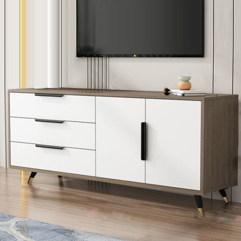 Scandinavian TV Console Wooden TV Media Console with 3 Drawers