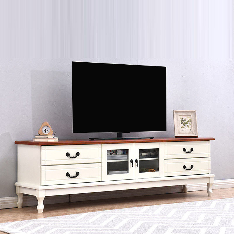 Traditional TV Stand Console Wooden Media Console TV Stand with Drawers