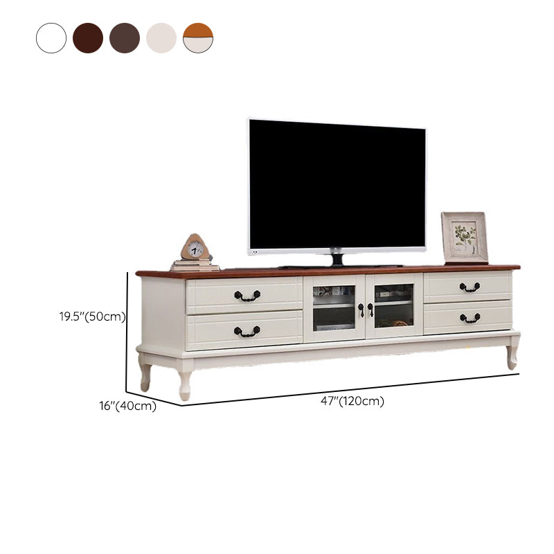 Traditional TV Stand Console Wooden Media Console TV Stand with Drawers