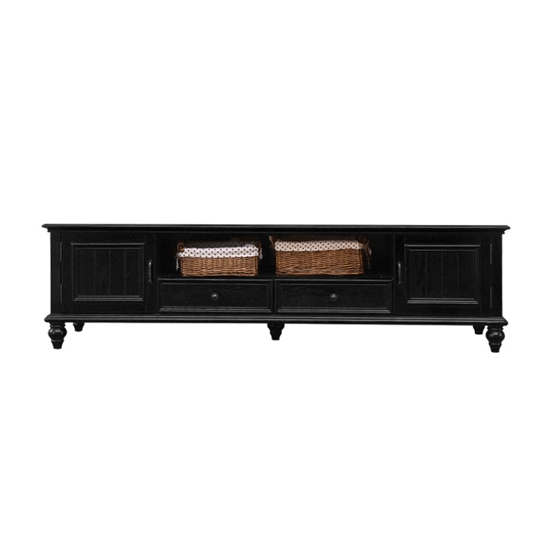 Contemporary Ash TV Console Cable Management Media Console with Doors