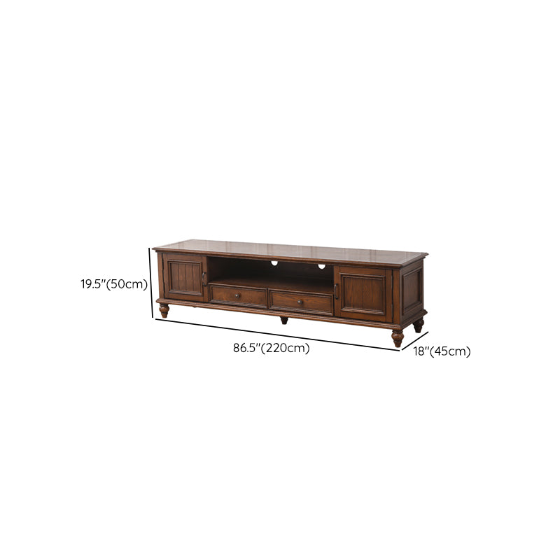 Contemporary Ash TV Console Cable Management Media Console with Doors