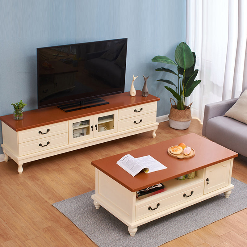 Wooden TV Console Traditional TV Media Console for Living Room