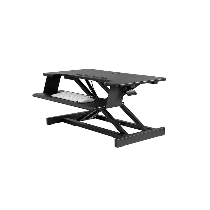 Rectangular Shaped Collapsible Laptop Table Wood Writing Desk in Black/White