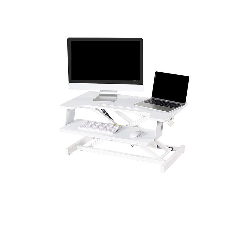 Rectangular Shaped Collapsible Laptop Table Wood Writing Desk in Black/White