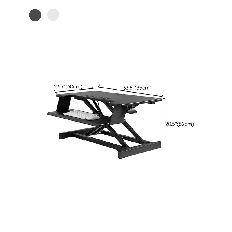 Rectangular Shaped Collapsible Laptop Table Wood Writing Desk in Black/White