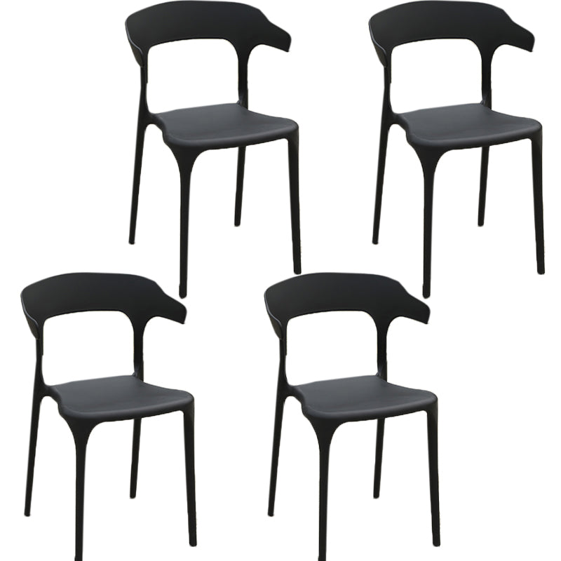 Modern Dining Side Chair Plastic Outdoor Bistro Armless Chair