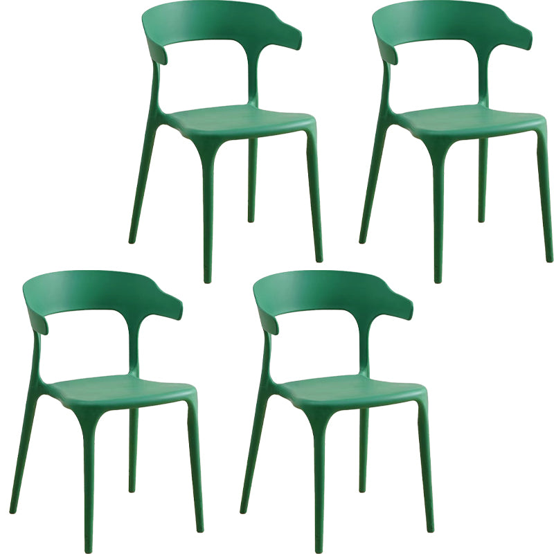 Modern Dining Side Chair Plastic Outdoor Bistro Armless Chair