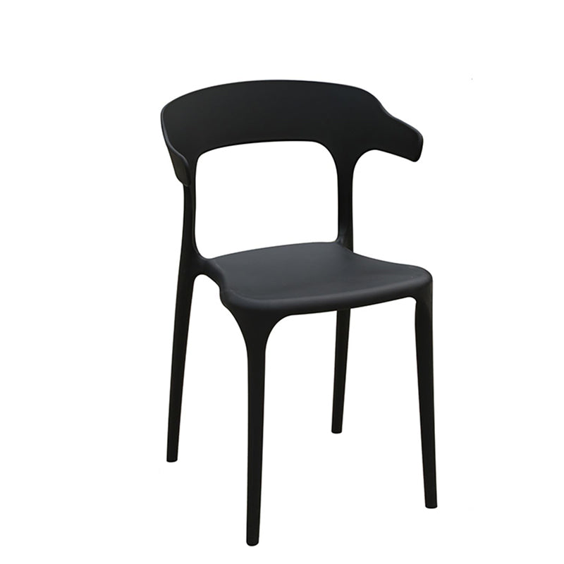 Modern Dining Side Chair Plastic Outdoor Bistro Armless Chair