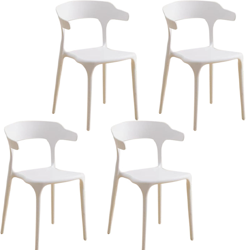 Modern Dining Side Chair Plastic Outdoor Bistro Armless Chair