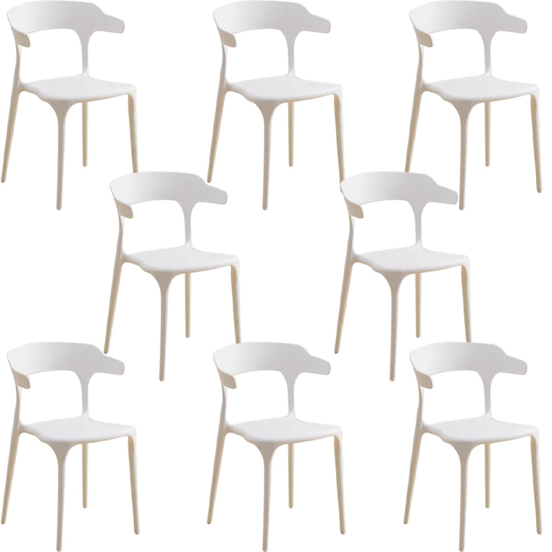 Modern Dining Side Chair Plastic Outdoor Bistro Armless Chair