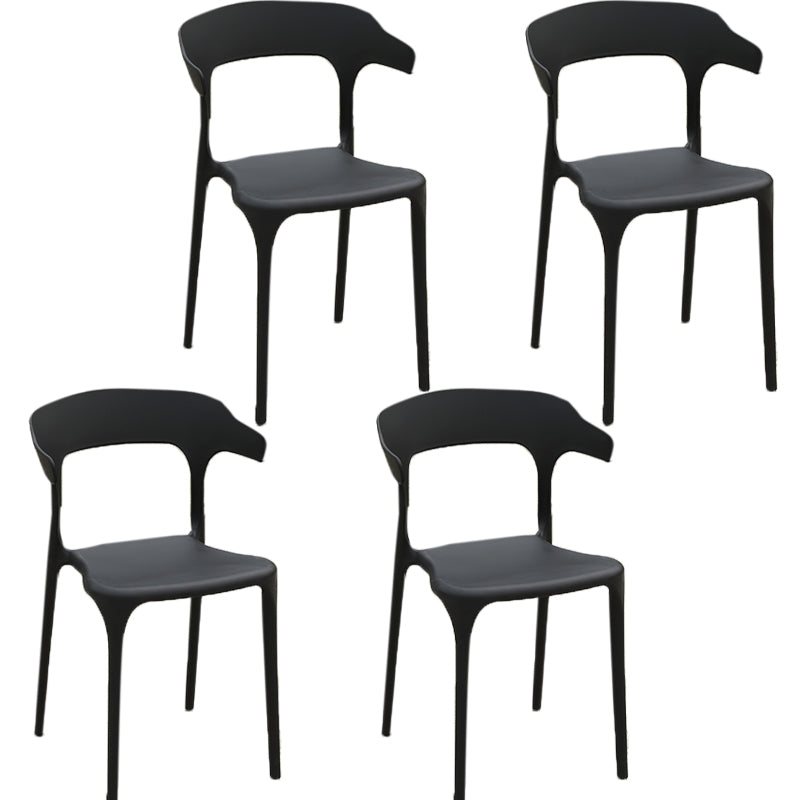 Modern Black Side Chair Metal Dining Side Chair with Arm Set of 2