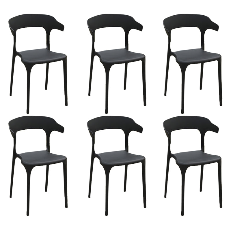 Modern Black Side Chair Metal Dining Side Chair with Arm Set of 2