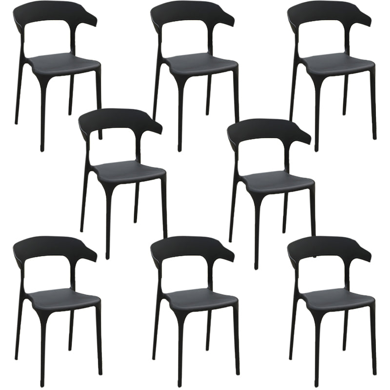 Modern Black Side Chair Metal Dining Side Chair with Arm Set of 2