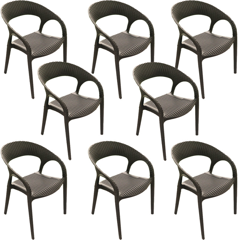 Modern Black Side Chair Metal Dining Side Chair with Arm Set of 2