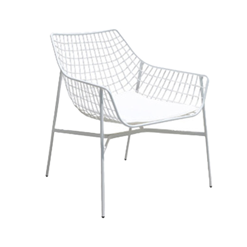 Modern Dining Side Chair Metal Removable Cushion Outdoor Bistro Chairs