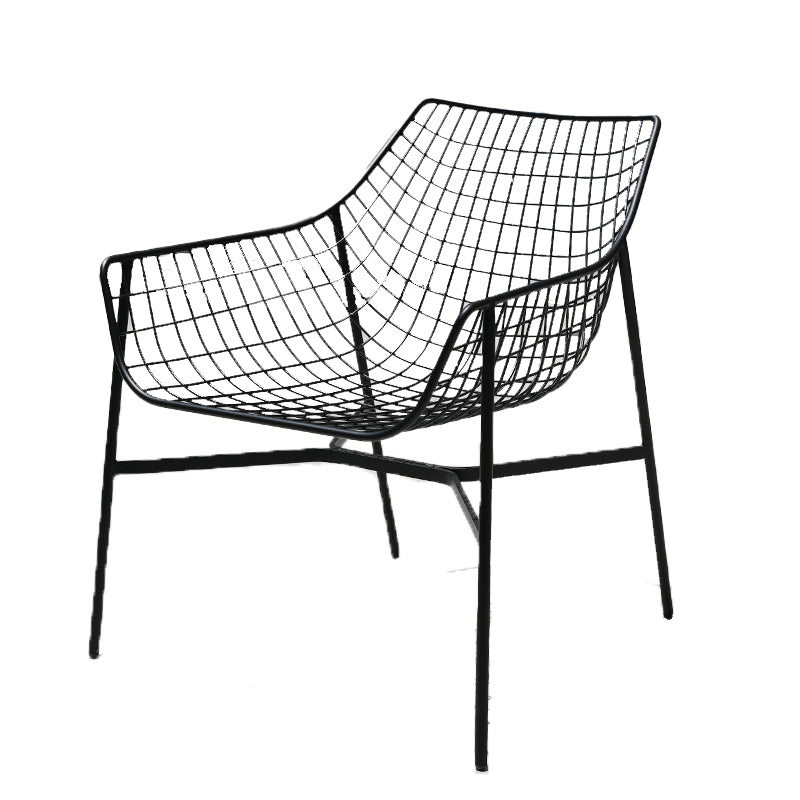 Modern Dining Side Chair Iron Removable Cushion Outdoor Bistro Chairs