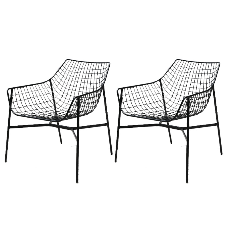 Modern Dining Side Chair Iron Removable Cushion Outdoor Bistro Chairs