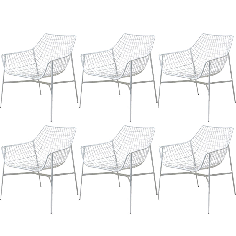 Modern Dining Side Chair Iron Removable Cushion Outdoor Bistro Chairs