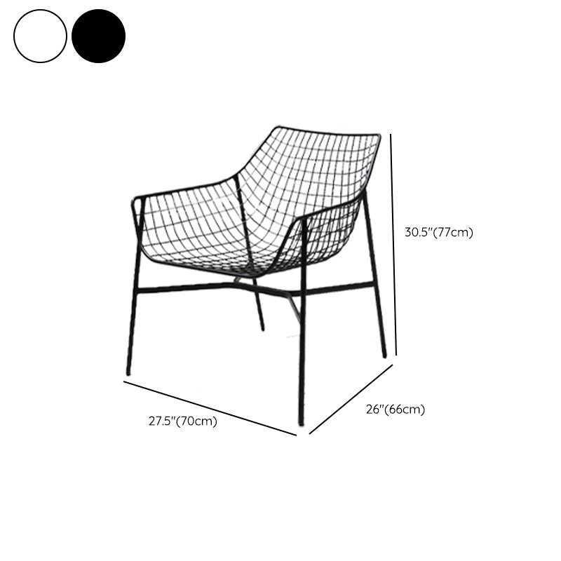 Modern Dining Side Chair Iron Removable Cushion Outdoor Bistro Chairs