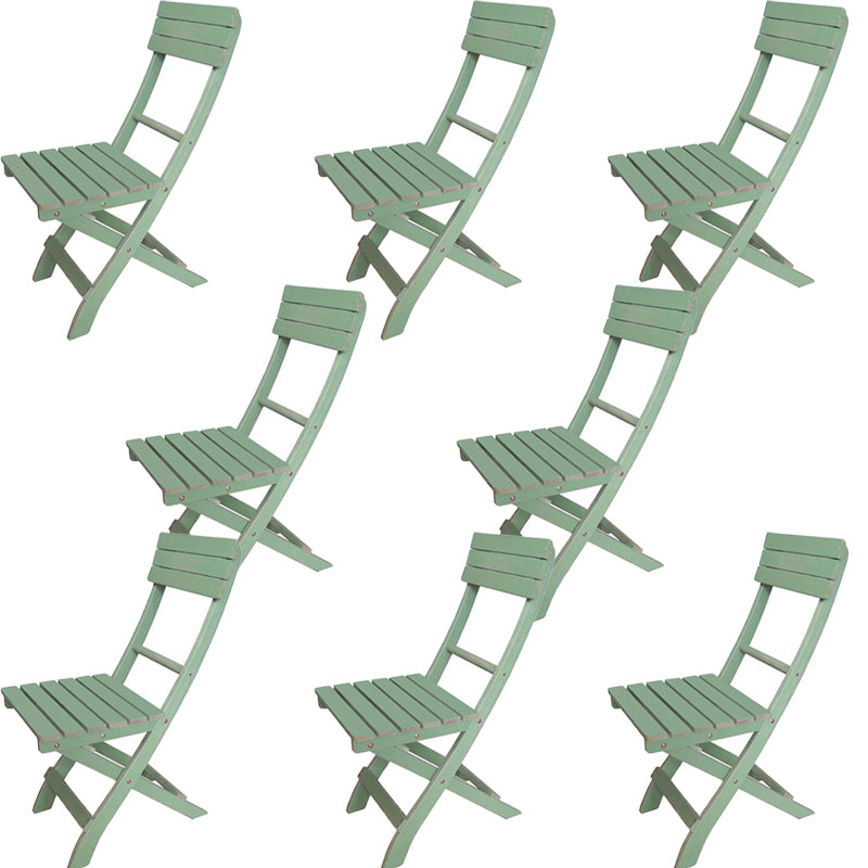 Modern Folding Dining Side Chair Solid Wood Outdoor Bistro Chairs