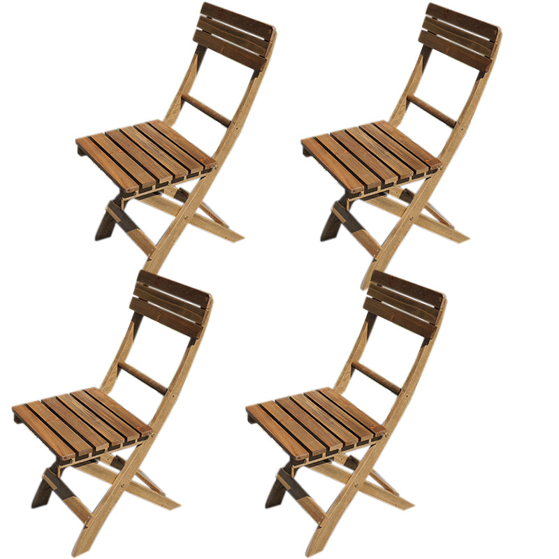 Modern Folding Dining Side Chair Solid Wood Outdoor Bistro Chairs