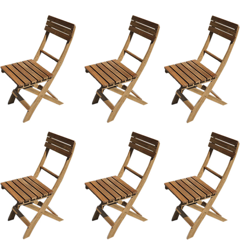 Modern Folding Dining Side Chair Solid Wood Outdoor Bistro Chairs