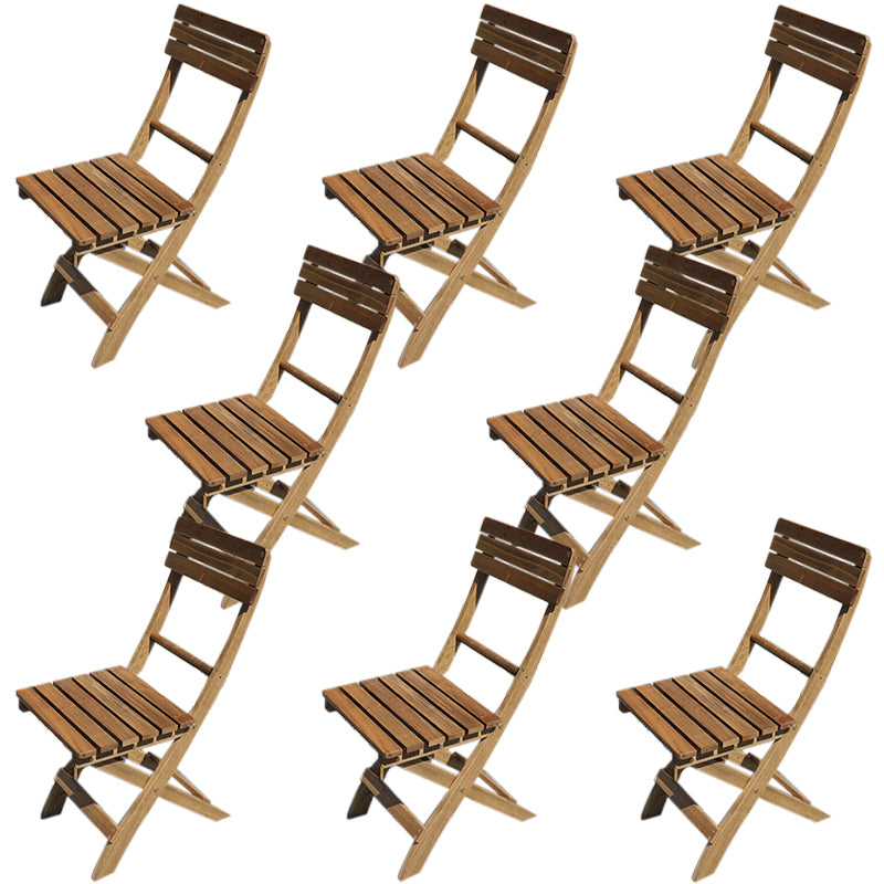 Modern Folding Dining Side Chair Solid Wood Outdoor Bistro Chairs