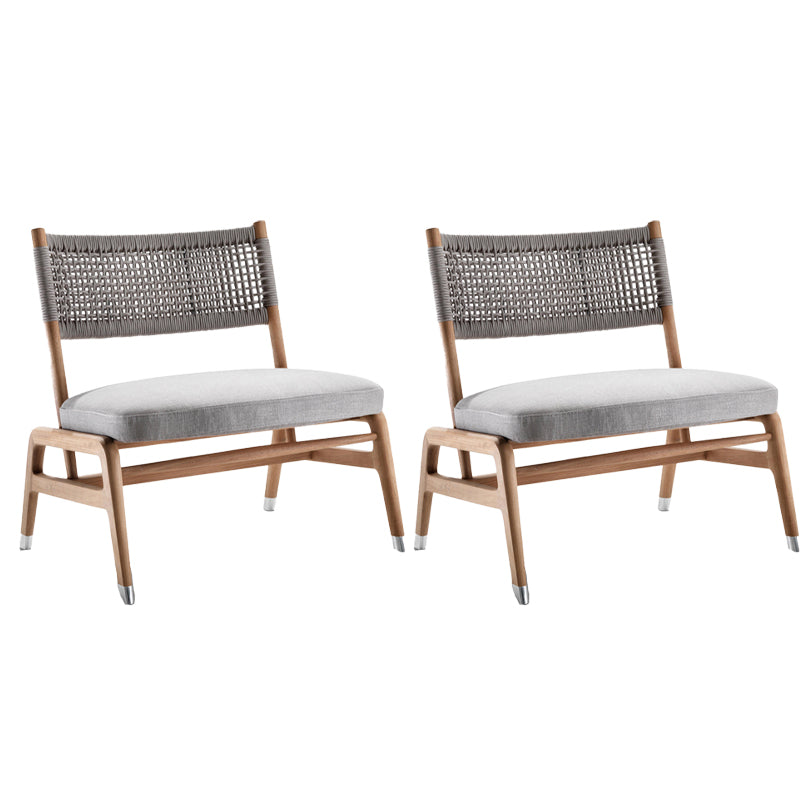 Modern Dining Side Chair Solid Wood Outdoor Bistro Chairs with Arm