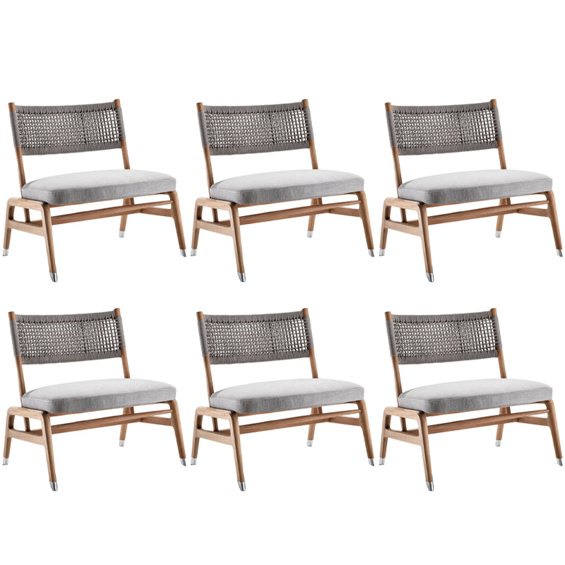 Modern Dining Side Chair Solid Wood Outdoor Bistro Chairs with Arm