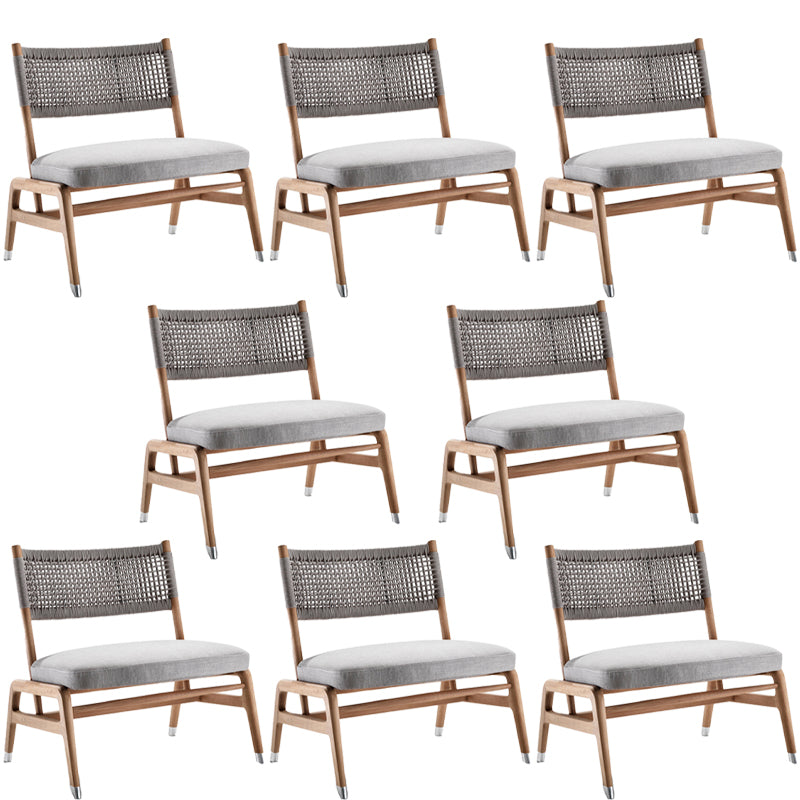 Modern Dining Side Chair Solid Wood Outdoor Bistro Chairs with Arm