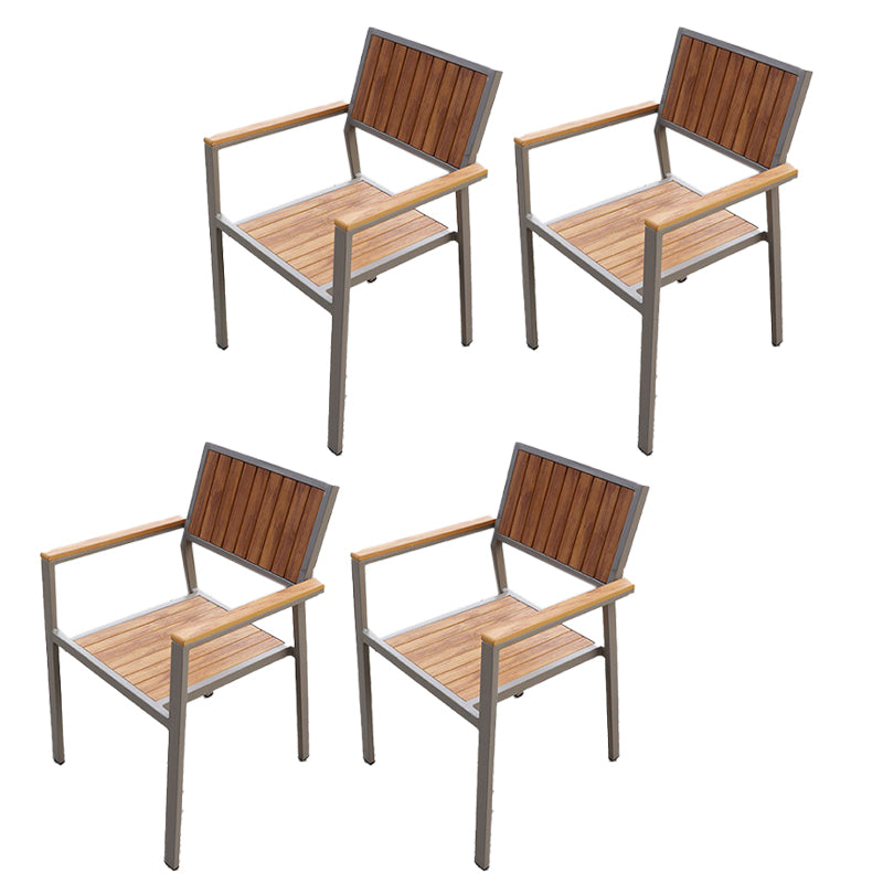 Modern Dining Side Chair Stacking Outdoor Bistro Chairs with Arm