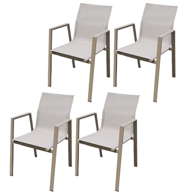 Modern Dining Side Chair Stacking Outdoor Bistro Chairs with Arm