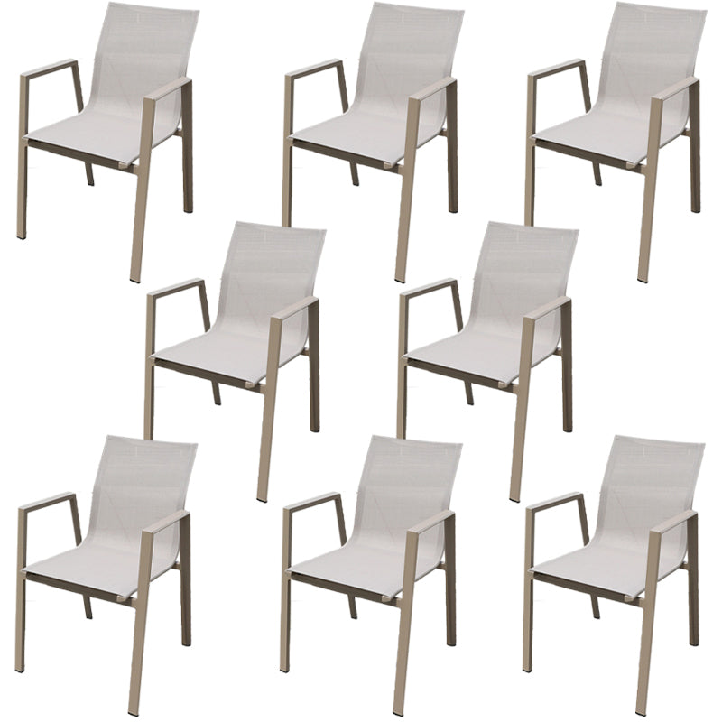 Modern Dining Side Chair Stacking Outdoor Bistro Chairs with Arm