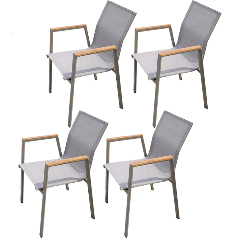 Modern Dining Side Chair Stacking Outdoor Bistro Chairs with Arm