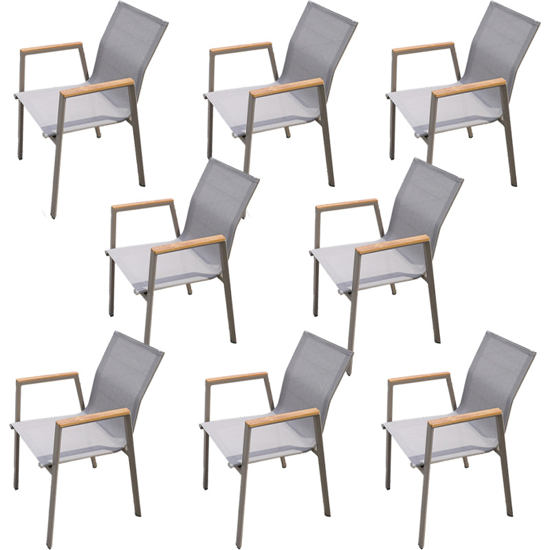 Modern Dining Side Chair Stacking Outdoor Bistro Chairs with Arm