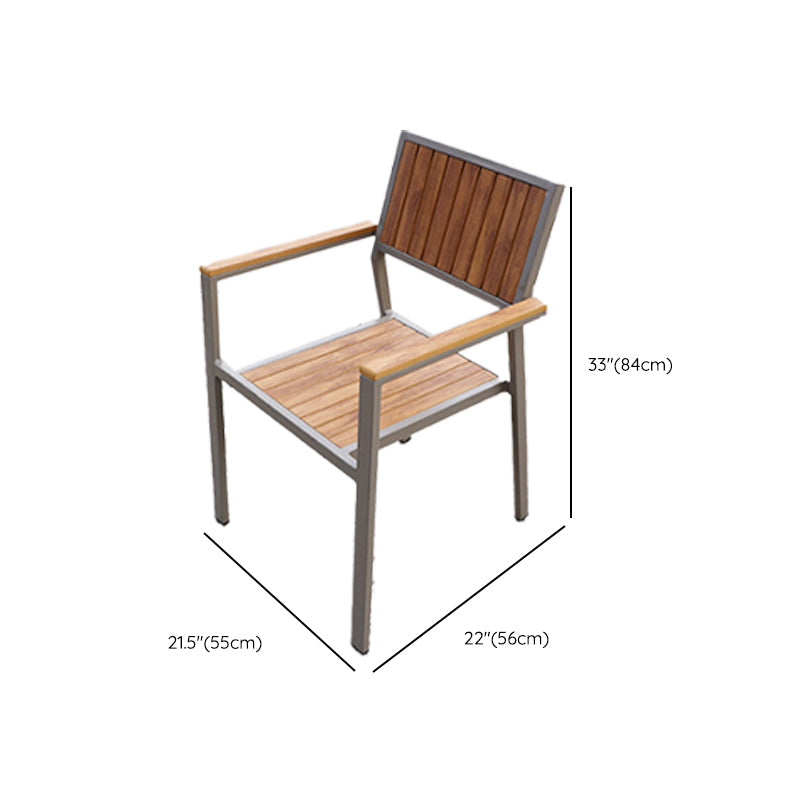 Modern Dining Side Chair Stacking Outdoor Bistro Chairs with Arm