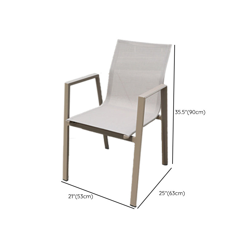 Modern Dining Side Chair Stacking Outdoor Bistro Chairs with Arm