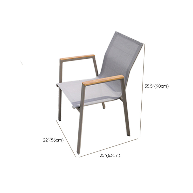 Modern Dining Side Chair Stacking Outdoor Bistro Chairs with Arm