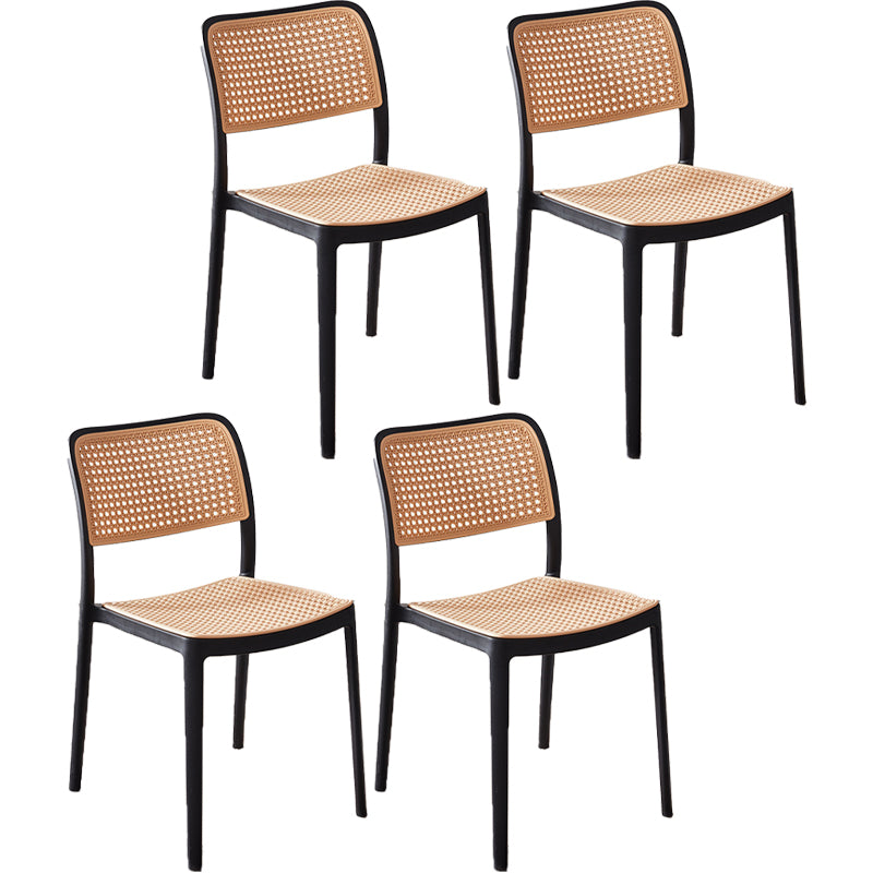 Tropical Dining Side Chair Plastic Outdoor Bistro Chairs with Arm