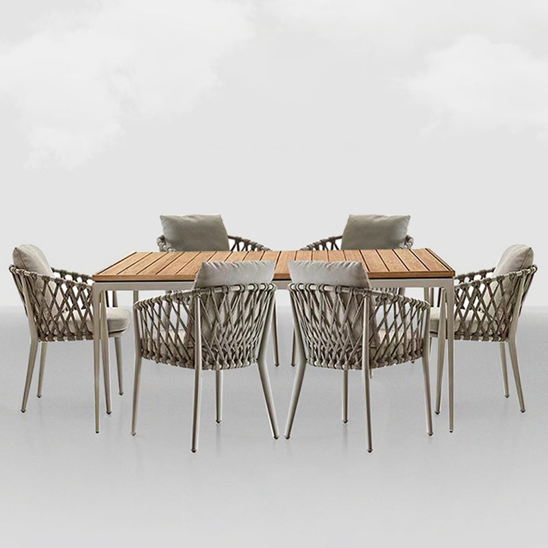 Modern Dining Side Chair Aluminum Outdoor Bistro Chairs with Arm