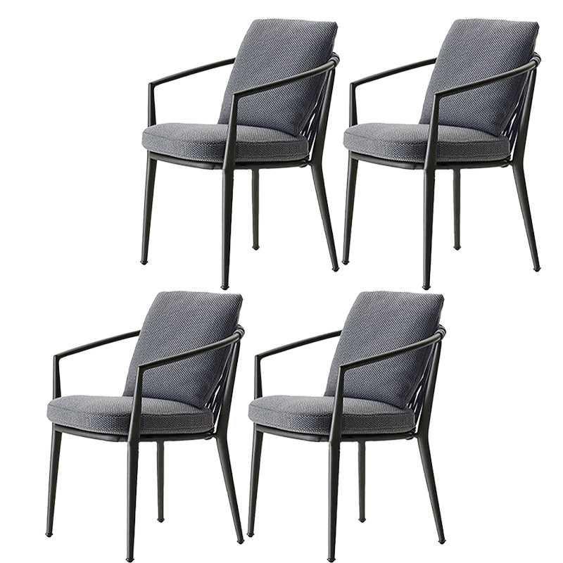 Modern Dining Side Chair Aluminum Outdoor Bistro Chairs with Arm