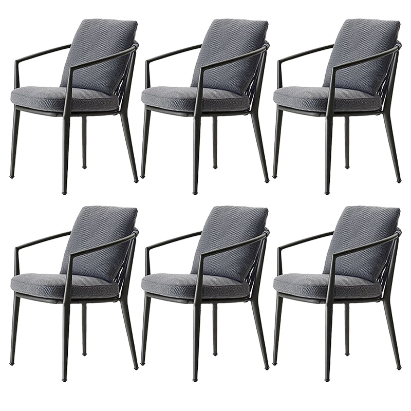 Modern Dining Side Chair Aluminum Outdoor Bistro Chairs with Arm