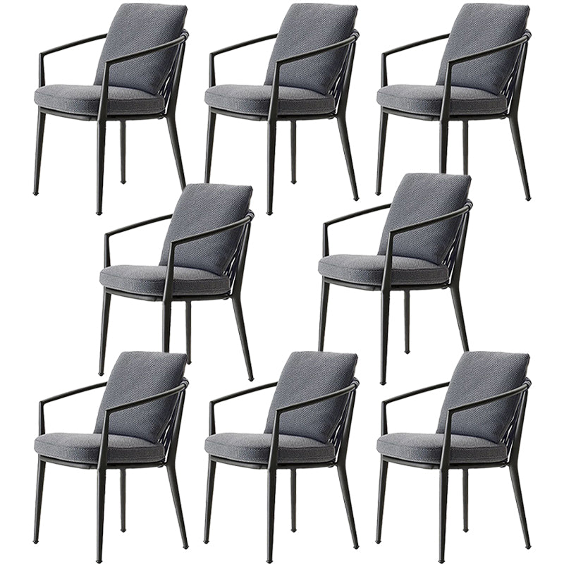 Modern Dining Side Chair Aluminum Outdoor Bistro Chairs with Arm