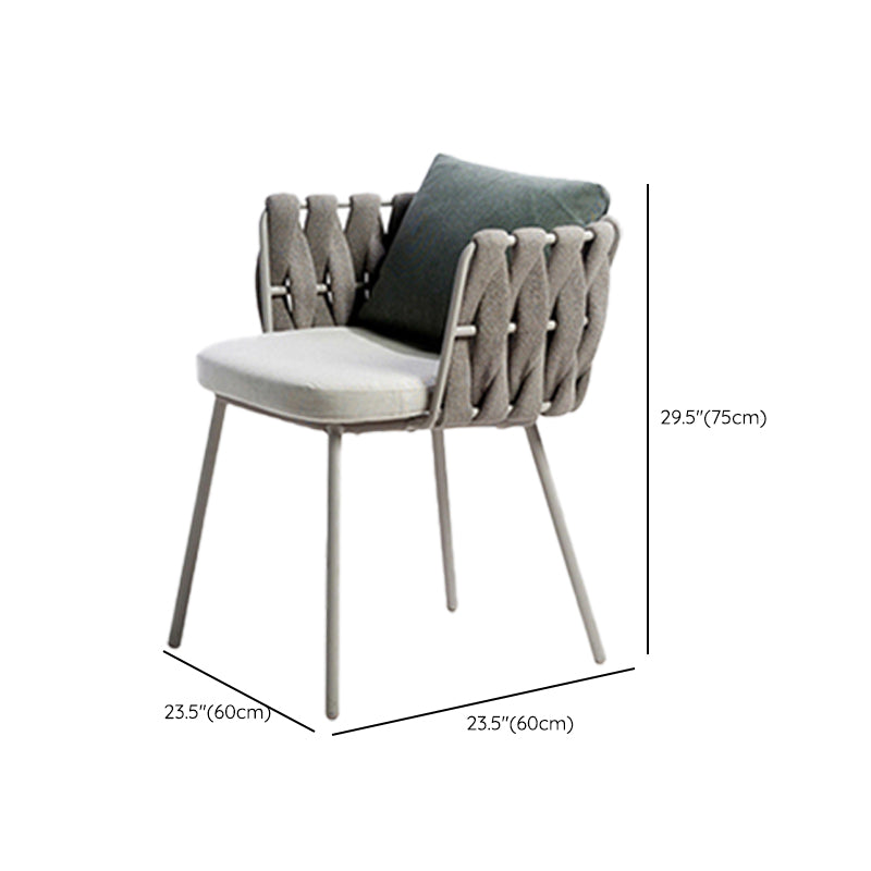 Modern Dining Side Chair Aluminum Outdoor Bistro Chairs with Arm